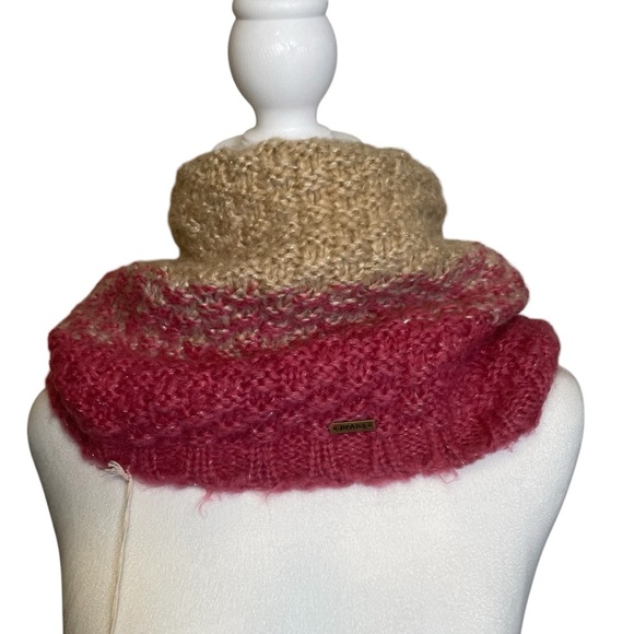 NWT Prana Pink Tan Infinity Neck Warmer Scarf Warm Casual Winter Snow Outdoor - Picture 1 of 7